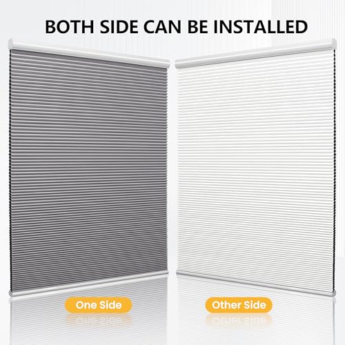 Cellular Shades Cordless Blackout Blinds Honeycomb Window Shades for Bedroom, Blinds for Window and Door, Home and Office, White-Grey, 24" W x 36" H SUNFREE by SUNFREE - Image 6