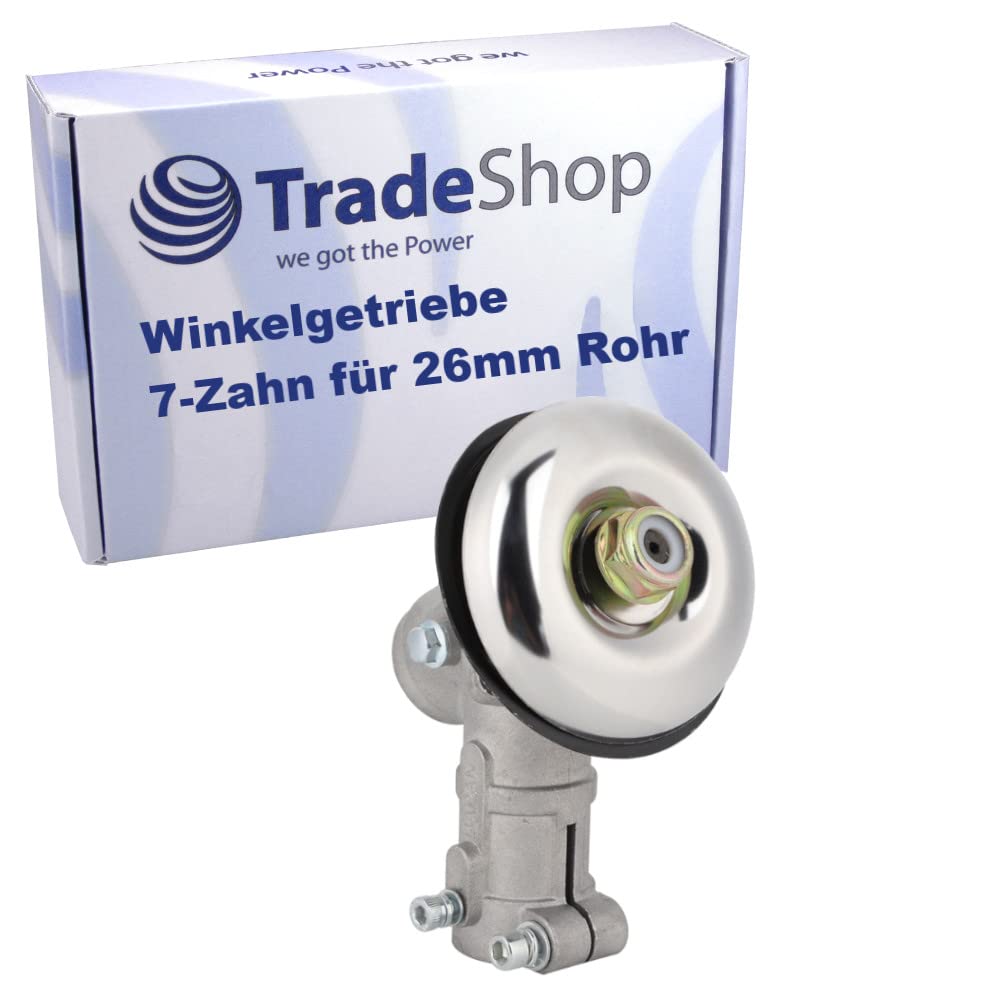 Trade-Shop - Cabezal de engranaje angular de 7 dientes, 26 mm, compatible con Einhell BG-BC43, GB-BC52, GC-BC 31-4S, GC-BC 52 I AS, compatible con Arebos 5 en 1
