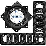 12Pack Black Lazy Susan Turntable Bearings, 4”Square Rotating Plate, 300lbs Capacity 5/16”Thick...