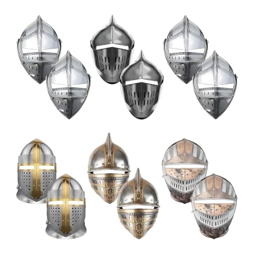 Zhixan 12 Stück Ritterhelm aus Papier Mittelalter Helm Maske Erwachsene