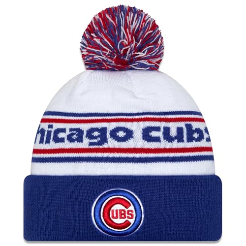 New Era Chicago Cubs Banded Cuffed Knit Pom Beanie...