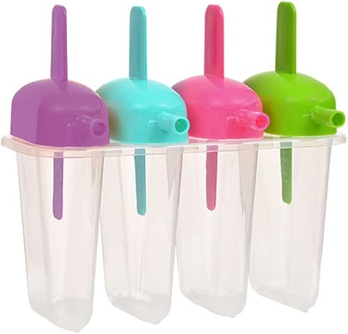 Miniatura 2 de Juego de 8 moldes para paletas heladas congeladas con protector de goteo de paja para sorber  para golosinas caseras congeladas  yogur congelado,
