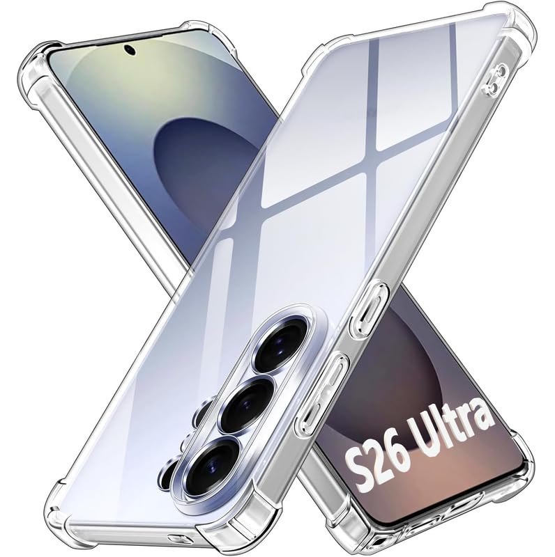 Image of Lustree Back Cover Transparent Case Compatible with Samsung Galaxy S26 Ultra | Clear + TPU Case with 4 Corner Air Cushion Protection & Camera Protection | Slim& Stylus Cover for Samsung S26 Ultra