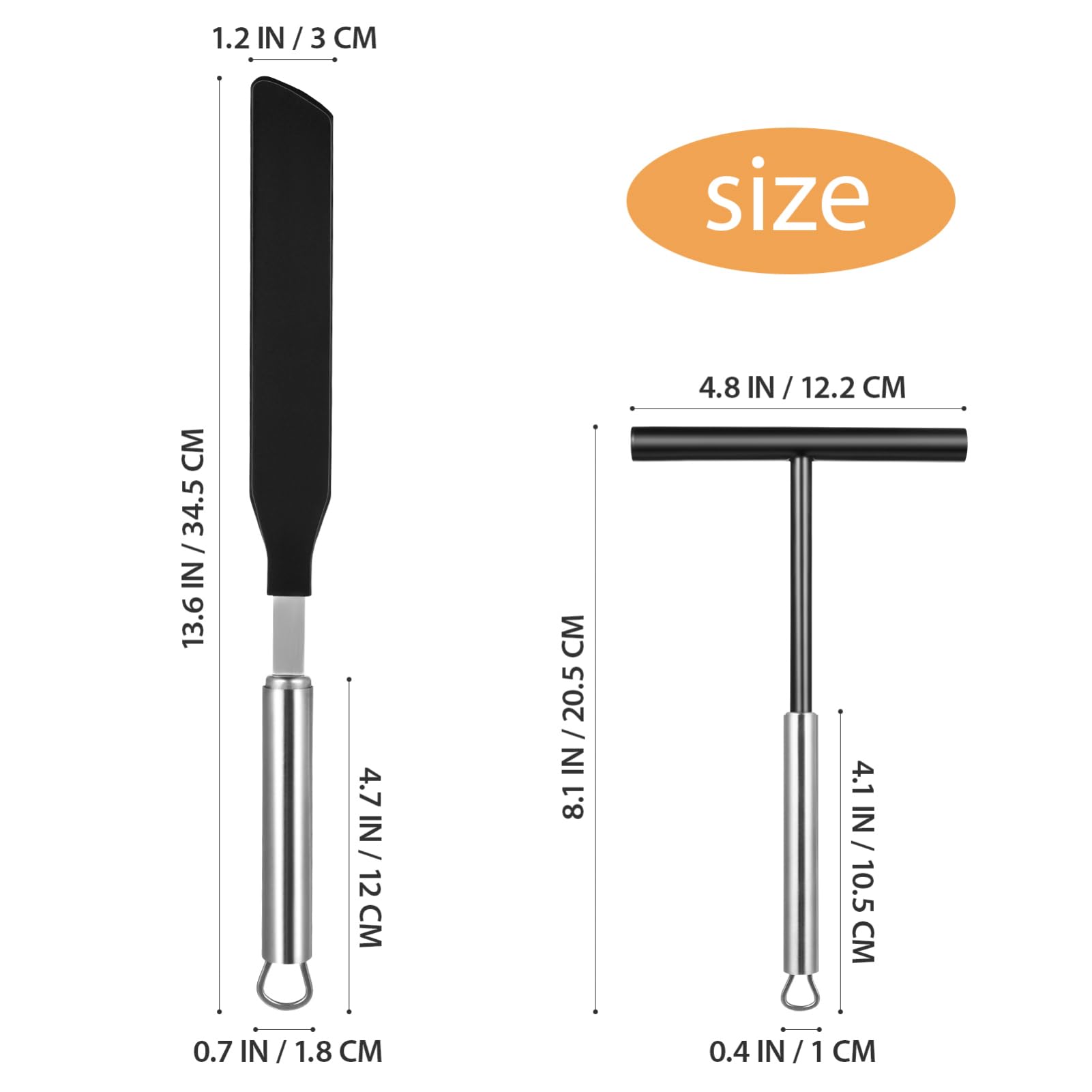 Set de Utensilios de Cocina Espátula para Crema y Raspador de Acero Inoxidable, Reutilizable y Práctico para Uso en Hogar y Hotel