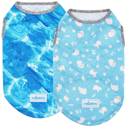 Best Dog Cooling Vests: Keeping Spot Cool in the Heat! 7 KYEESE 2Pack Dog Cooling Shirt, Breathable Dog Shirt for Small Dogs, Sun Protection Dogs Cooling Vest Tank Top, Lightweight Soft Sleeveless Summer Pet Clothes, Polar Bear+Ice, L