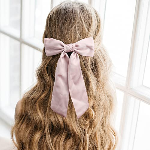 B.phne Hair Bows For Girls And Women,Satin Solid Vintage Bowknot Hair Bow Hair Clips For Girls, Girls Hair Bows French Barrettes For Women,Silk Stuff Ponytail For Women And Girls (Short) #TOP3
