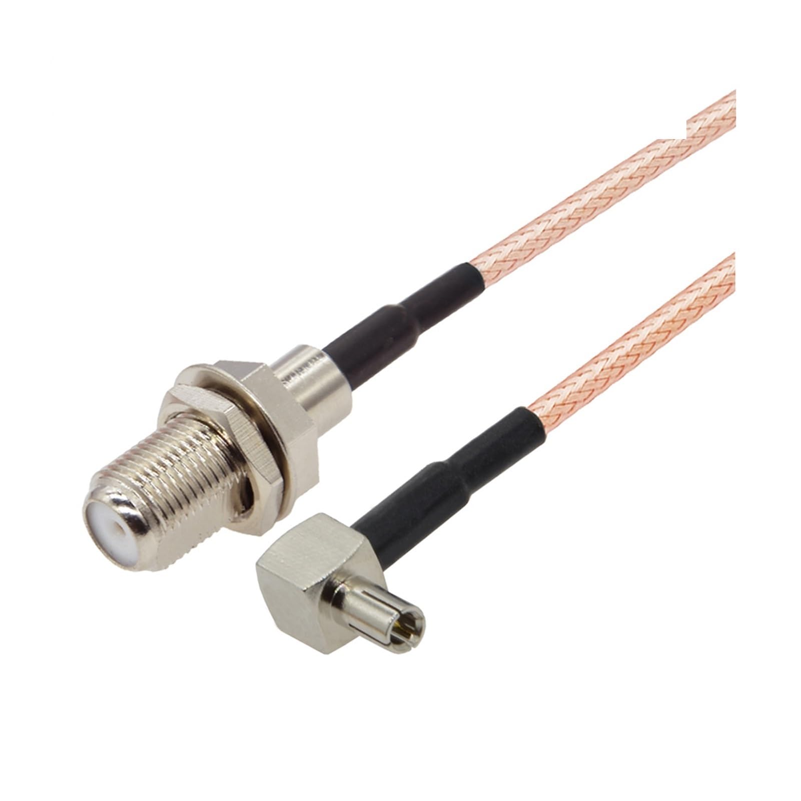 2 szt. F do TS9 F kabel żeński do CRC9 męski kąt prosty RG316 kabel koncentryczny RF 3G kabel przedłużający antenę Jumper Pigtail (kolor: F do TS9, rozmiar: 30 cm)