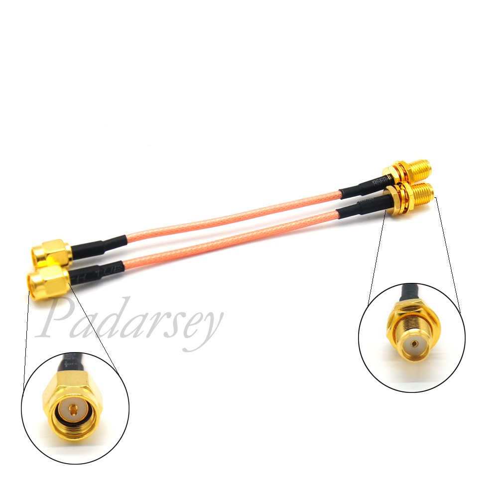 Padarsey 2pcs 90mm FPV Antenna Extension Cable SMA Female to SMA Male Antennae Adapter