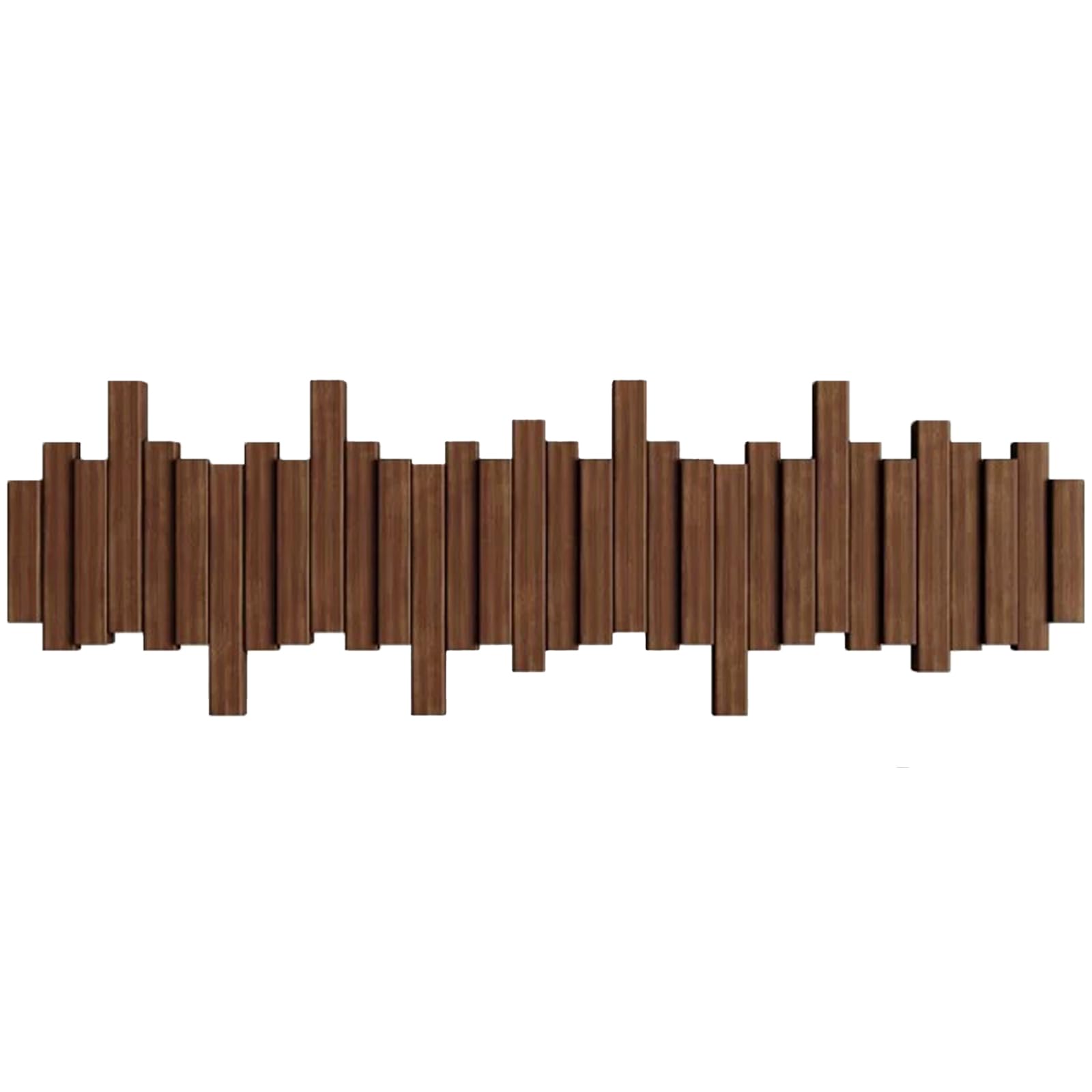 Js Ellie Walnut Wall-Mounted Coat Rack With Hooks, Made Of Beech Wood, Modern Home Decor Hanger, Suitable For Entryways, Bedrooms, And Living Rooms 10-Hooks