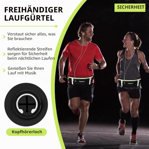 PEGINMOL Laufgürtel für Handy, Lauftasche Jogging Wasserdicht mit 3 Taschen – Ansicht 5