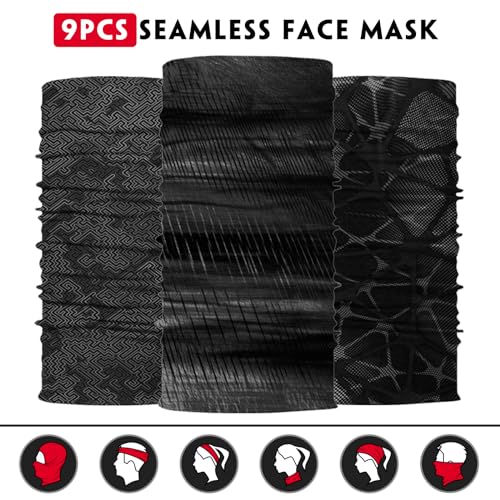 Image of Venswell Neck Gaiter Face Mask Men Women,Seamless Bandana Rave Face Cover Scarf Mask,Balaclava,Headband, Head Wrap,Headwear