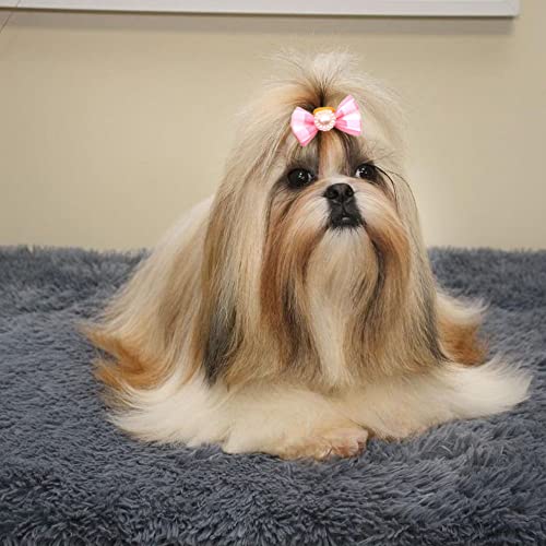 50 Stück Hunde Haarschmuck,Haustier Haarspange mit Gummibändern,Hund Haarschleifen für Kleine Hunde Katzen Welpen,Zufällige Farbe