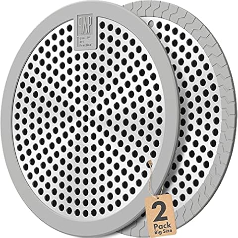 qAp quality art Practical Shower Drain Hair Catcher / Bathtub Drain Cover/Drain Protector/Stainless Steel+Silicone/for Bathroom & Kitchen (2pack/4.5inch/Grey+Grey) Cover