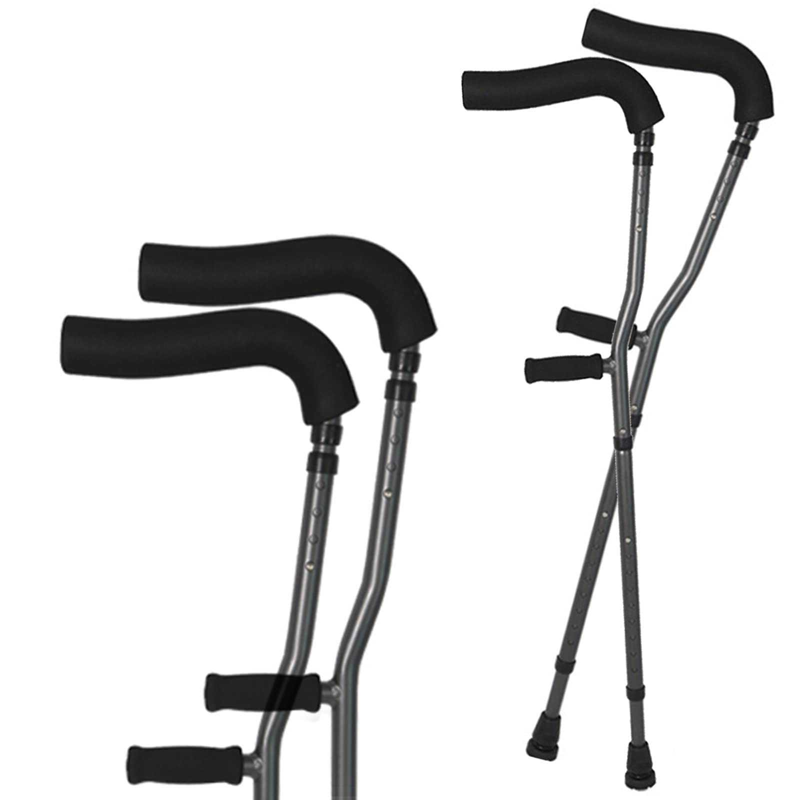 Muletas Plegables para Las Axilas, muletas livianas en Forma de F para Adultos, manija ergonómica y cómoda para la muñeca, para Adultos y niños con Alturas de 145-180 cm Decorate