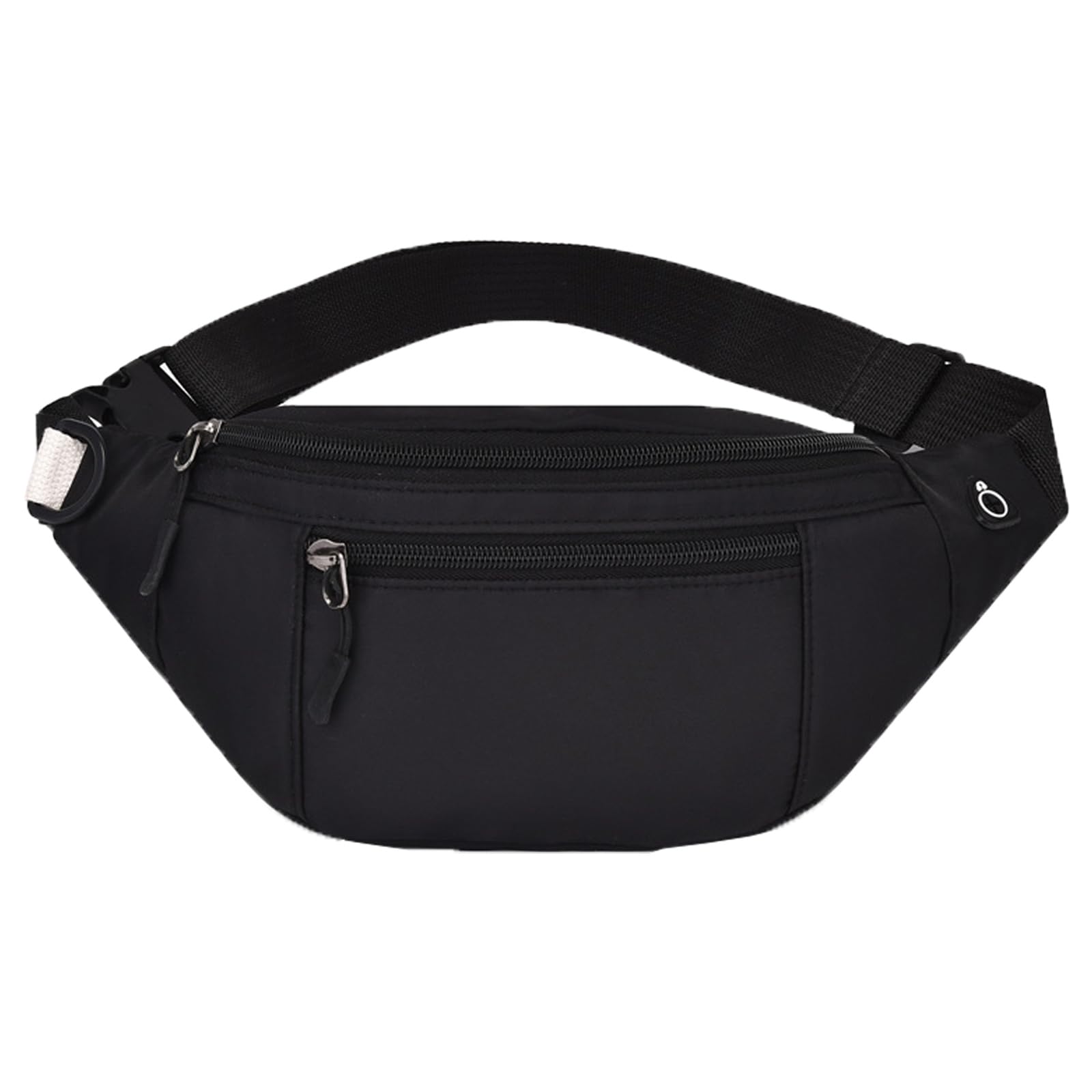 HhBdy Bumbag Black Waist Fanny Pack Running Belt for Men Women Unisex Bum Bag with 3-Zipper Pockets Adjustable Belt for Outdoors Workout Hiking