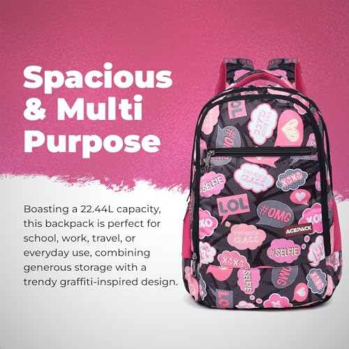 Image of ACEPACK 21.6L Backpack - Lightweight & Durable School Bag with Breathable Mesh Padding, Adjustable Straps & Fun Design