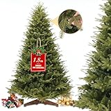 STANBOW Künstlicher Weihnachtsbaum Künstlich 180cm - Flammhemmendes Material PVC PE, Naturgetreu, Dichte Zweige, Christmas Tree mit Holzständer