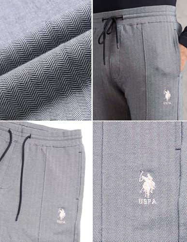 Image of U.S. POLO ASSN. Mens PR003 Chevron Cotton Stretch Lounge Track Pants