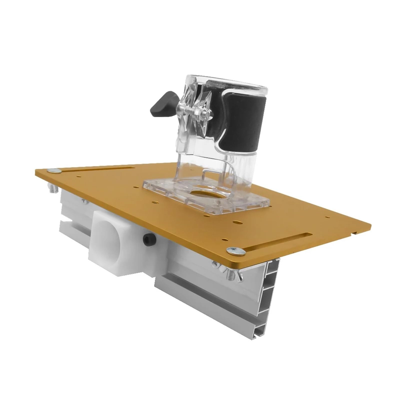 NURII Placa de inserción de Mesa de enrutador de Aluminio, Recortadora de carpintería, Placa abatible de fresado de Madera eléctrica con Calibre de inglete for Trabajo de Bricolaje