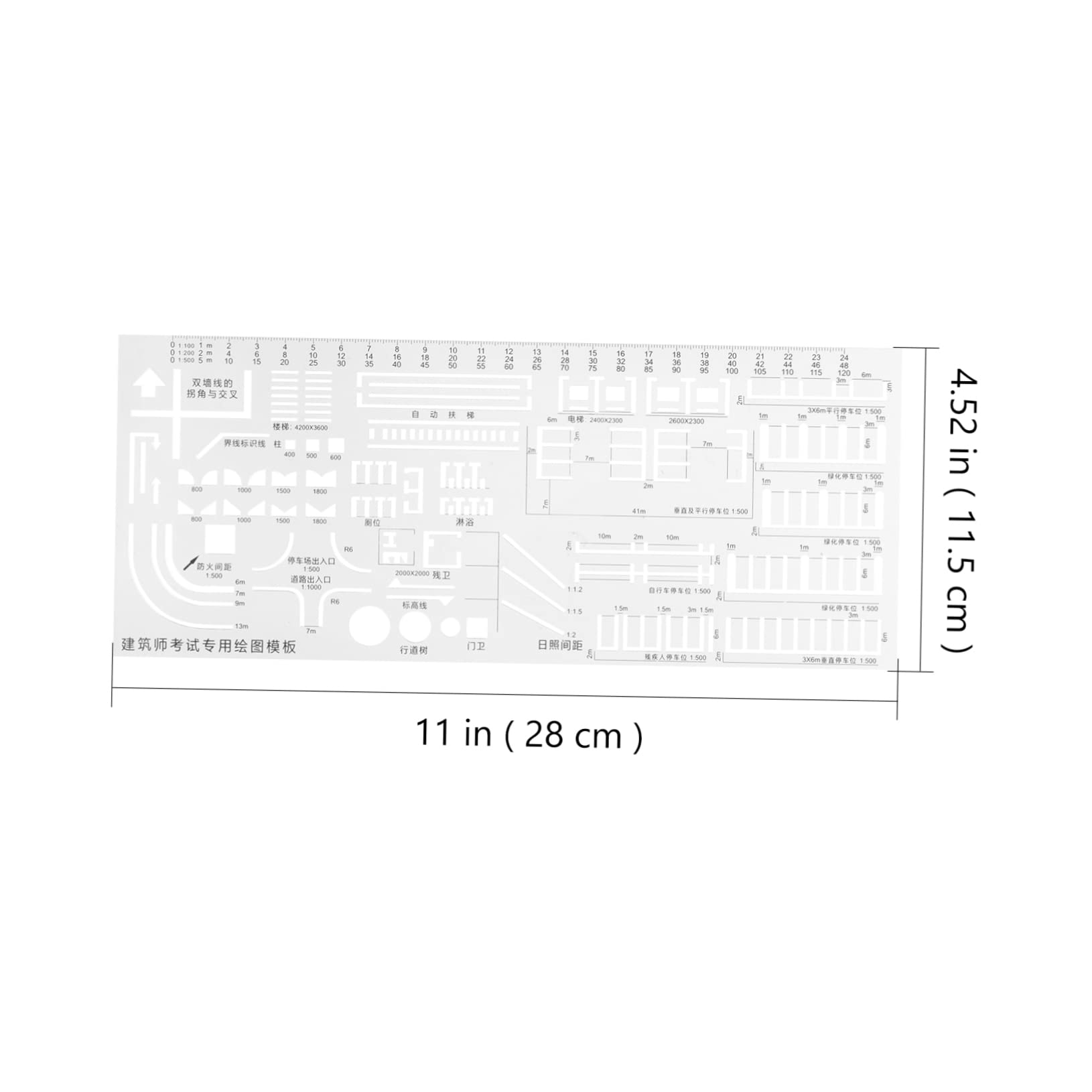 SHINEOFI 4pezzi Righello Plastica Per Disegno Geometrico Stencil Architettonico Strumento Di Progettazione Con Forme Varie Trasparente e Resistente Per Esami e Lavori Creativi