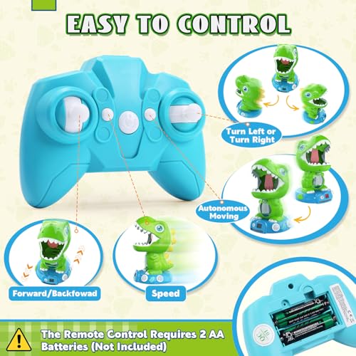 Image of EagleStone Remote Control Movable Shooting Dinosaur Toy for Kids with Spray | Electronic Dino Shooting Game with 2 Air Pump Guns, Auto Scoring, Light & Sounds,Party Favors,Toys for Boys& Girls