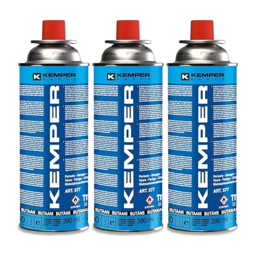 KEMPER - Cartouche gaz butane 220g Pack de 3 Bonbonnes de gaz UN2037 Bouteilles pour appareils à gaz