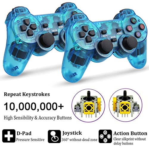 2 Pack Wireless Controller For Ps2 - Twin Vibration Game Remote Gamepad Compatible With Playstation 2 Console #TOP3