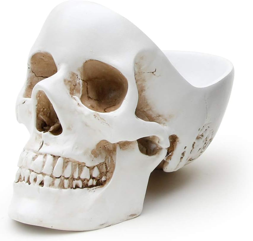 Suck UK - Skull Desk Organiser Gothic Jewellery Box Key Bowl & Trinket Dish Desk Tidy Organiser Gothic Home Decor & Goth Decor Goth Gifts For Women Bedroom Decoration White