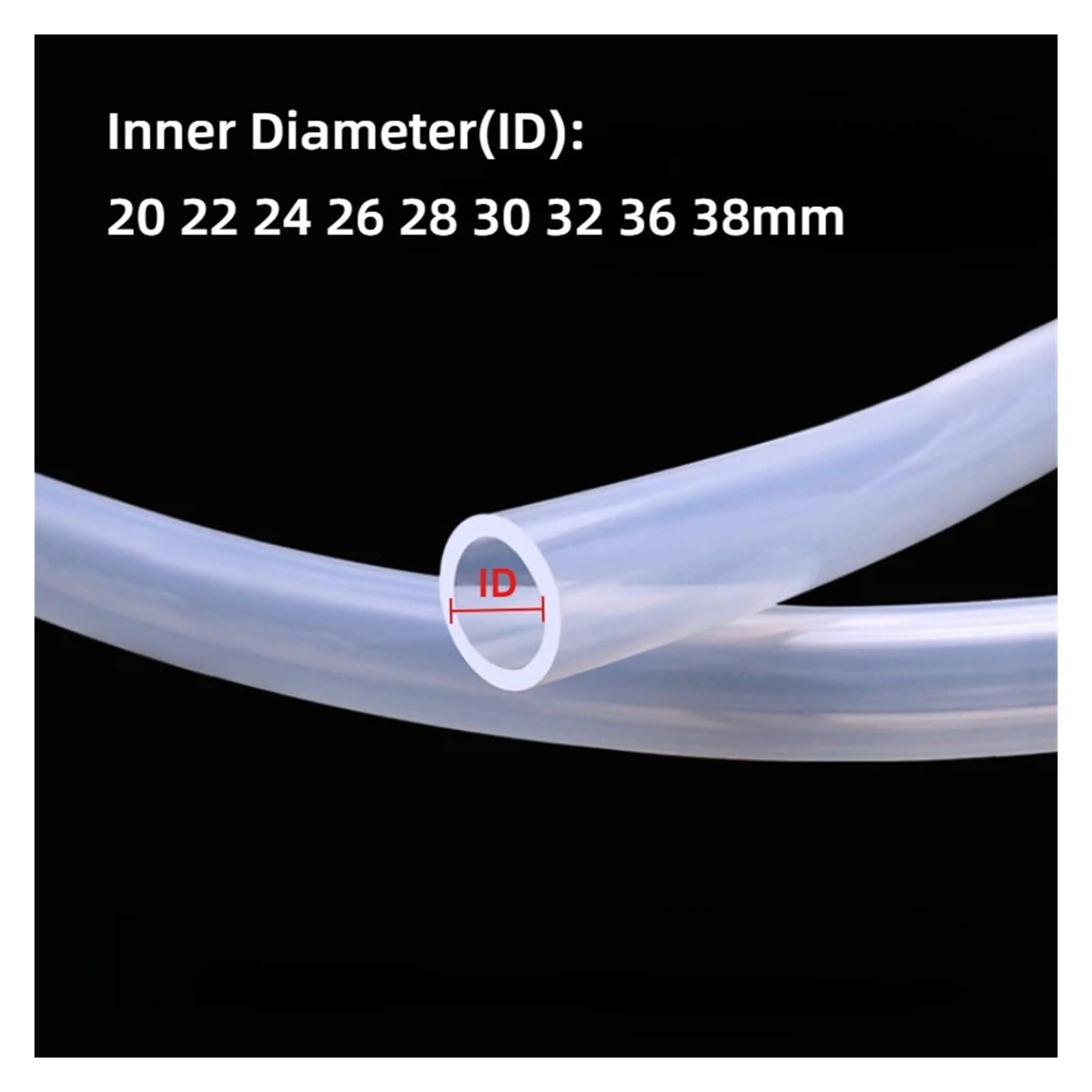 Tubo de silicona transparente ID 20 22 24 26 28 30 32 36 38 mm(ID 32mm x OD 38mm)
