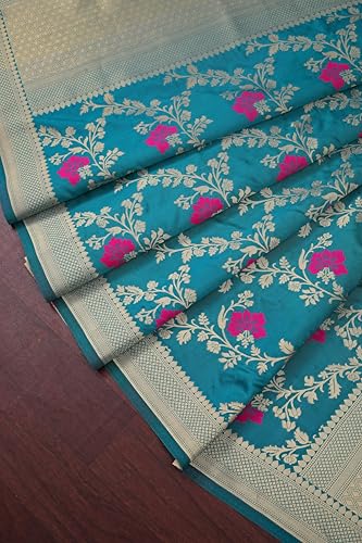 Image of DEVANGI Women's Woven Jacquard Banarasi Silk Printed Dupatta /Chunni with Meena Work, Width 1 Meter, Length 2.5 Meter