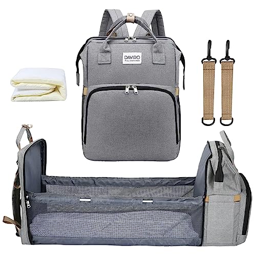 Image of Daviro The Ultimate Diaper Bag Backpack: All-in-One Solution, Newborn Baby Essentials Perfect Shower Gift, Registry Must-Have (Grey)