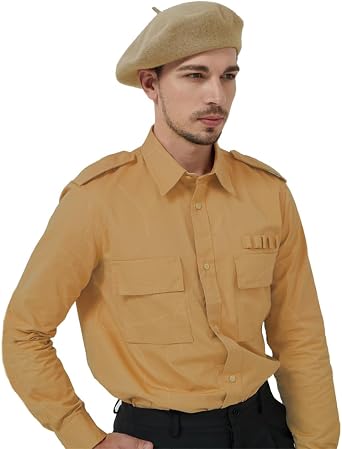 Wool French Beret Hat for Men & Women -Solid Color Military Style Unisex Cap Large Size
