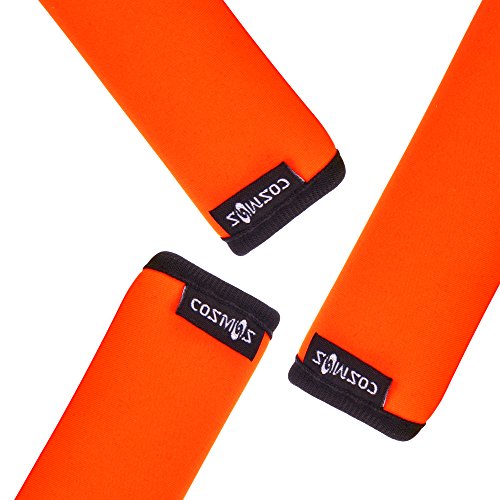 Image of Cosmos 3 PCS Comfort Neoprene Handle Wraps /Grip /Identifier for Travel Bag Luggage Suitcase (Fluorescent orange)