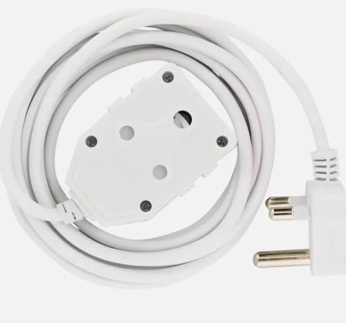 Extension Cord, White, 3 Metre Cable, Multi-Socket Outlet, Schuko Plug