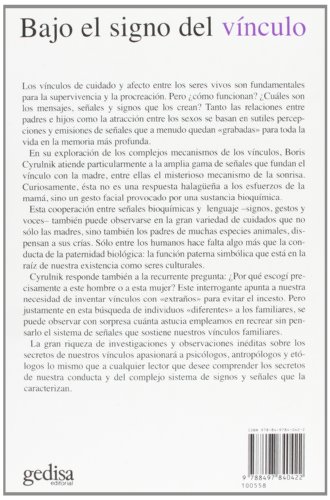 Bajo el signo del vínculo: Una historia natural del apego: 100558 (Psicología)