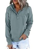 Womens 2025 Hoodies Button Collar Drawstring Hooded Pullover Sweatshirt Casual Long Sleeve Tops Shirts