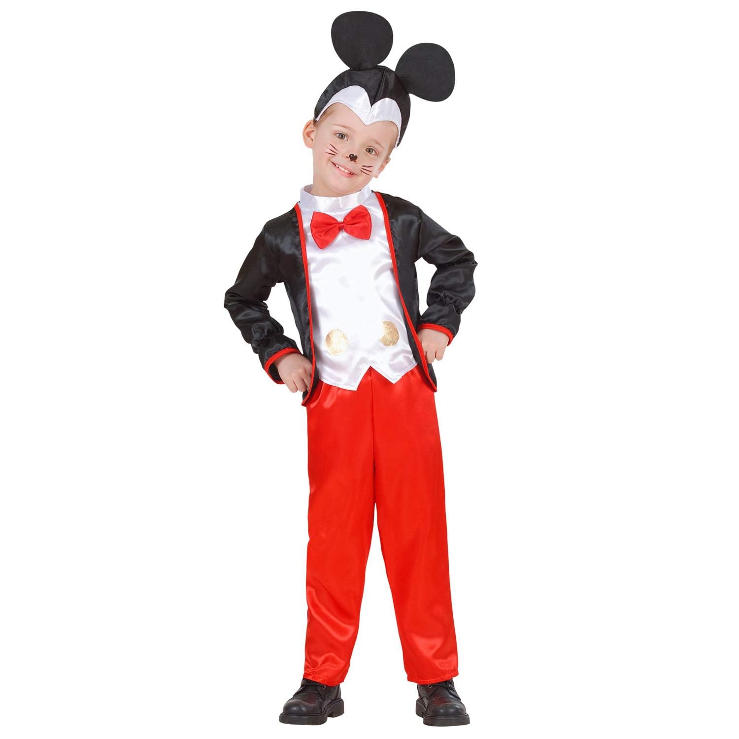 W WIDMANN MILANO Party Fashion - Children's Mouse Costume Jacket with Vest and Bow Tie, Trousers, Headwear, Animal Costume