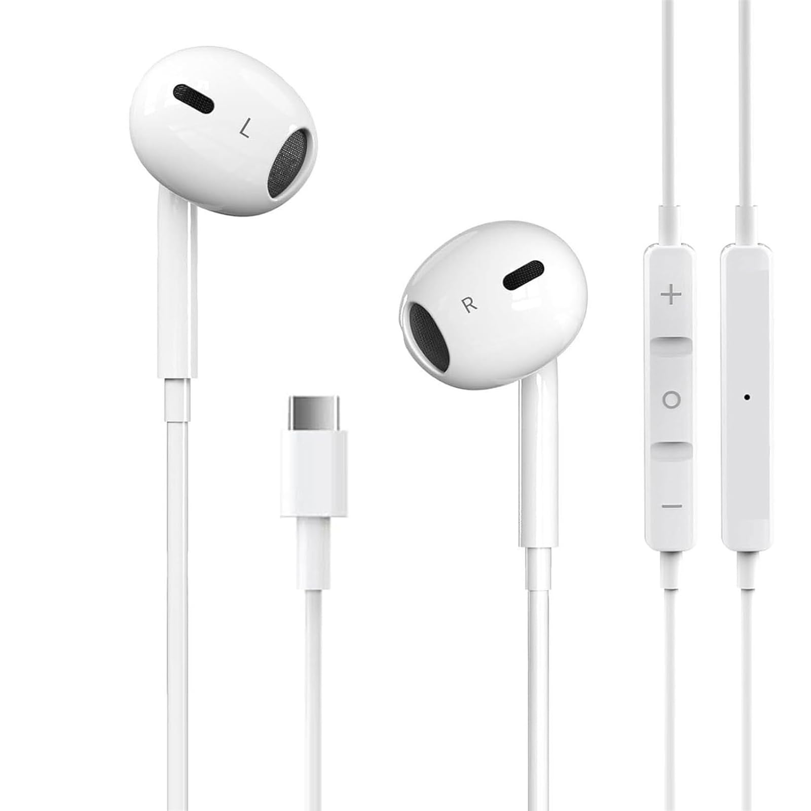 USB C Headphones for iPhone 17/16/15 Pro Max Plus Type C Earphones with Microphone & Remote Noise Cancelling Earbuds for iPhone 17/16/15 Pro, iPad,