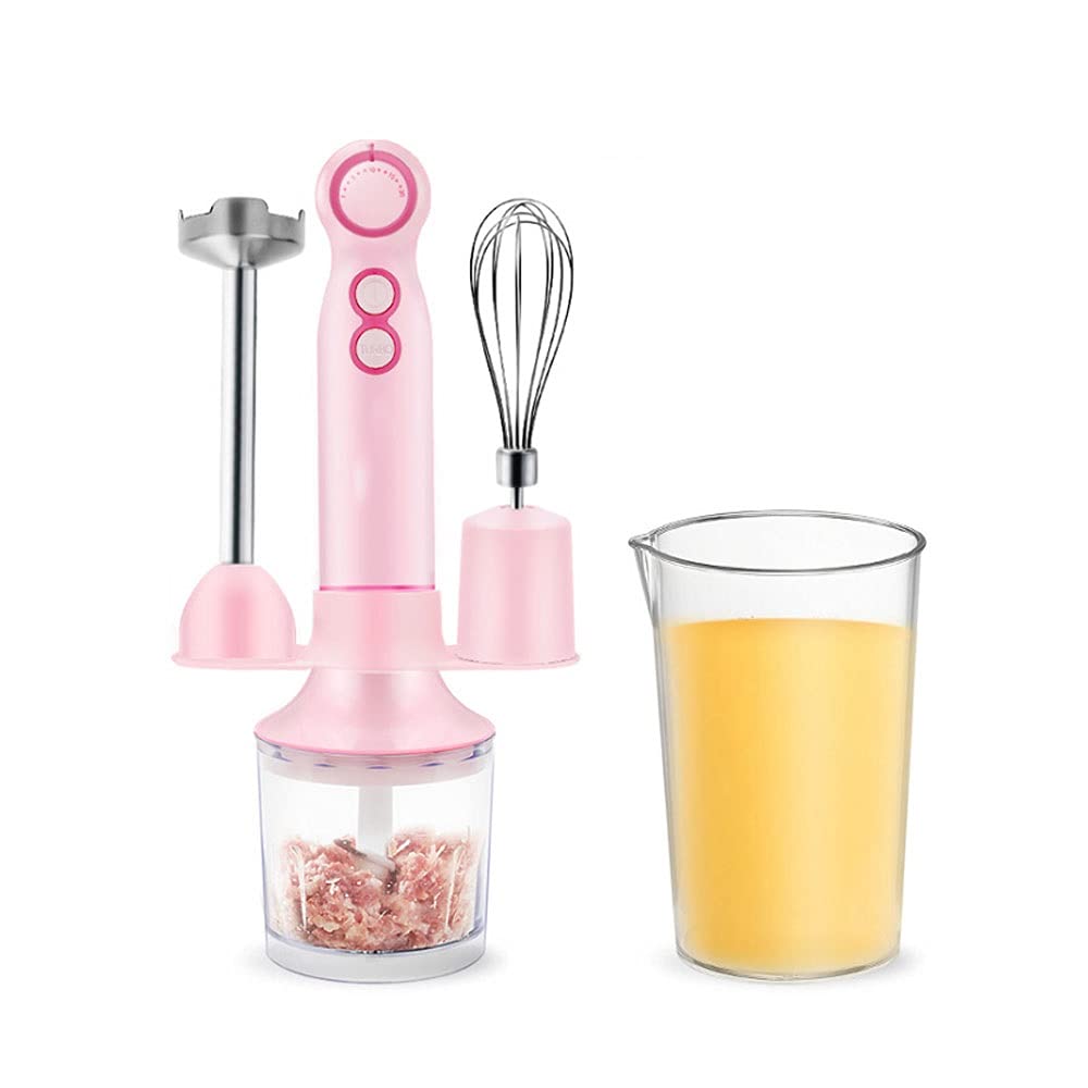 Mikser ręczny, inteligentny kij, wielofunkcyjny blender ręczny 3 w 1, ostrza ze stali tytanowej, z trzepaczką, siekaczem/miską młynkiem i zlewką/miarką