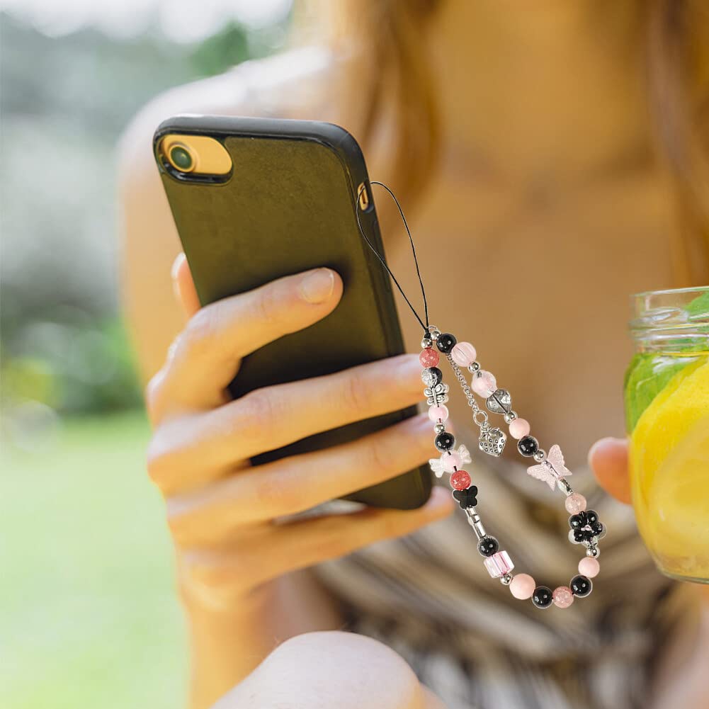 Chaîne De Téléphone Colorée Avec Perles Pour Téléphone Portable, Cordon De Poignet Mignon Anti-perte Pour Téléphone Portable, Bracelet Kawaii
