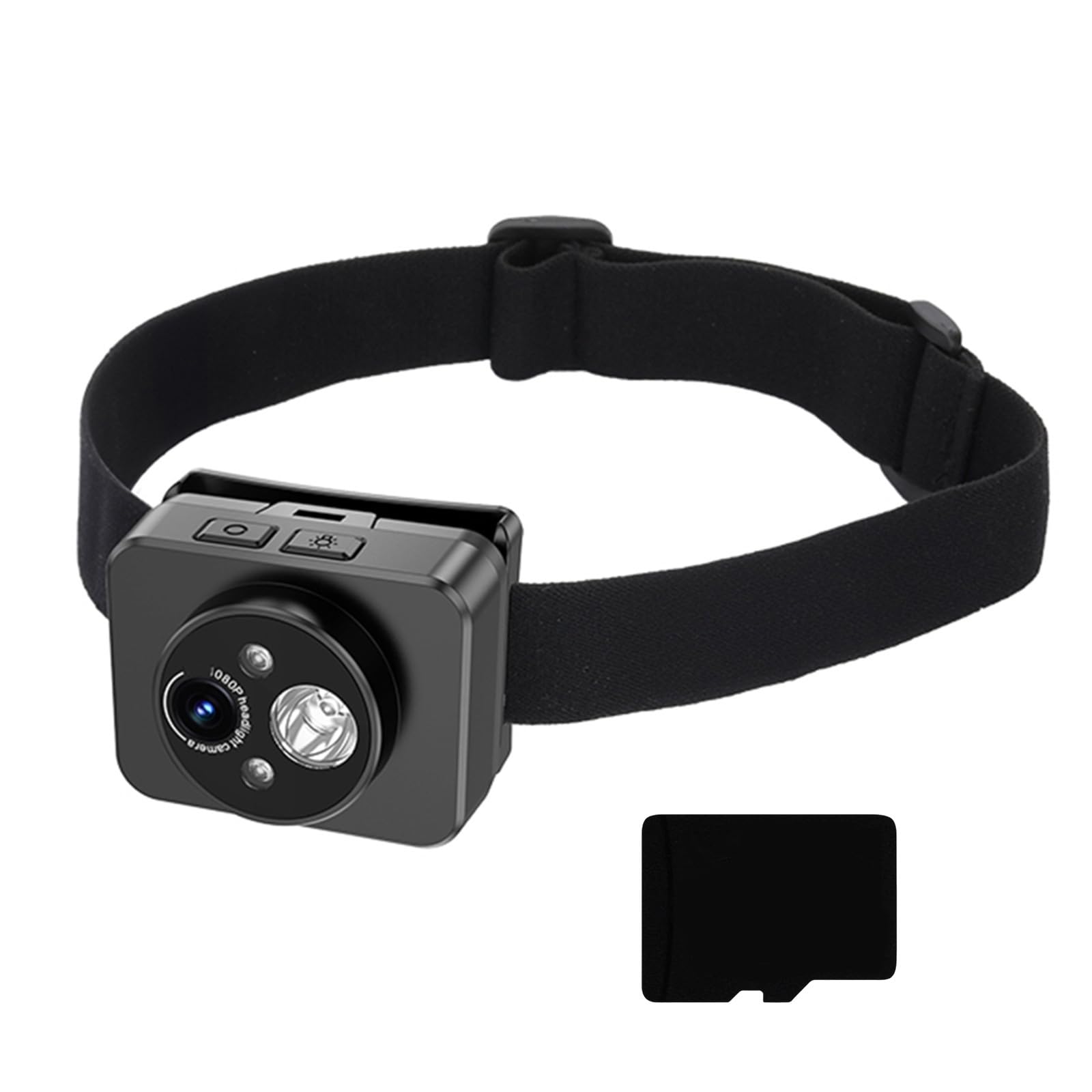 macchina fotografica del faro del registratore di sport 1080P con la luce del LED ed i fari larghi di 120° LED degli angoli per la testa all'aperto di esplorazione montata