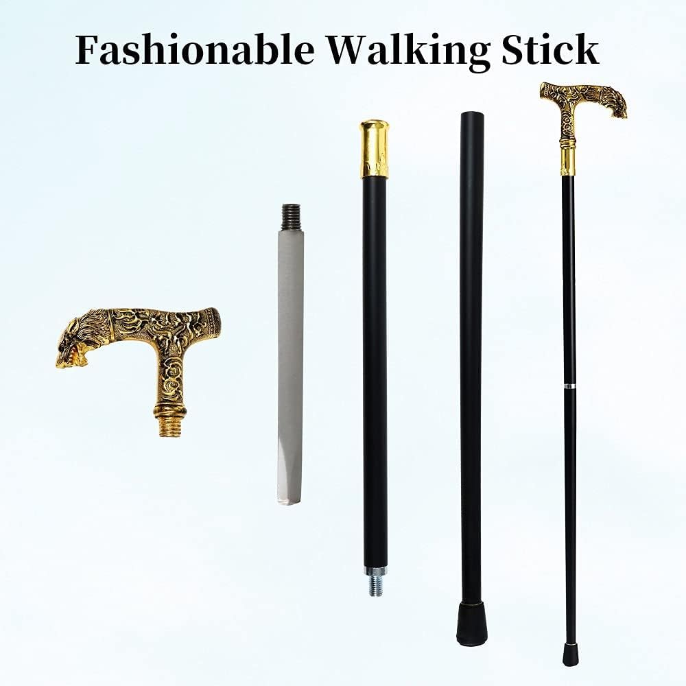 Cabeza de Lobo Mango de latón Bastón para Caminar Muletas Bastón para Caminar Fiesta de Moda Bastones para Caminar Muleta de Mano Elegante Vida Diaria Equilibrio Ayuda para la Movilidad para