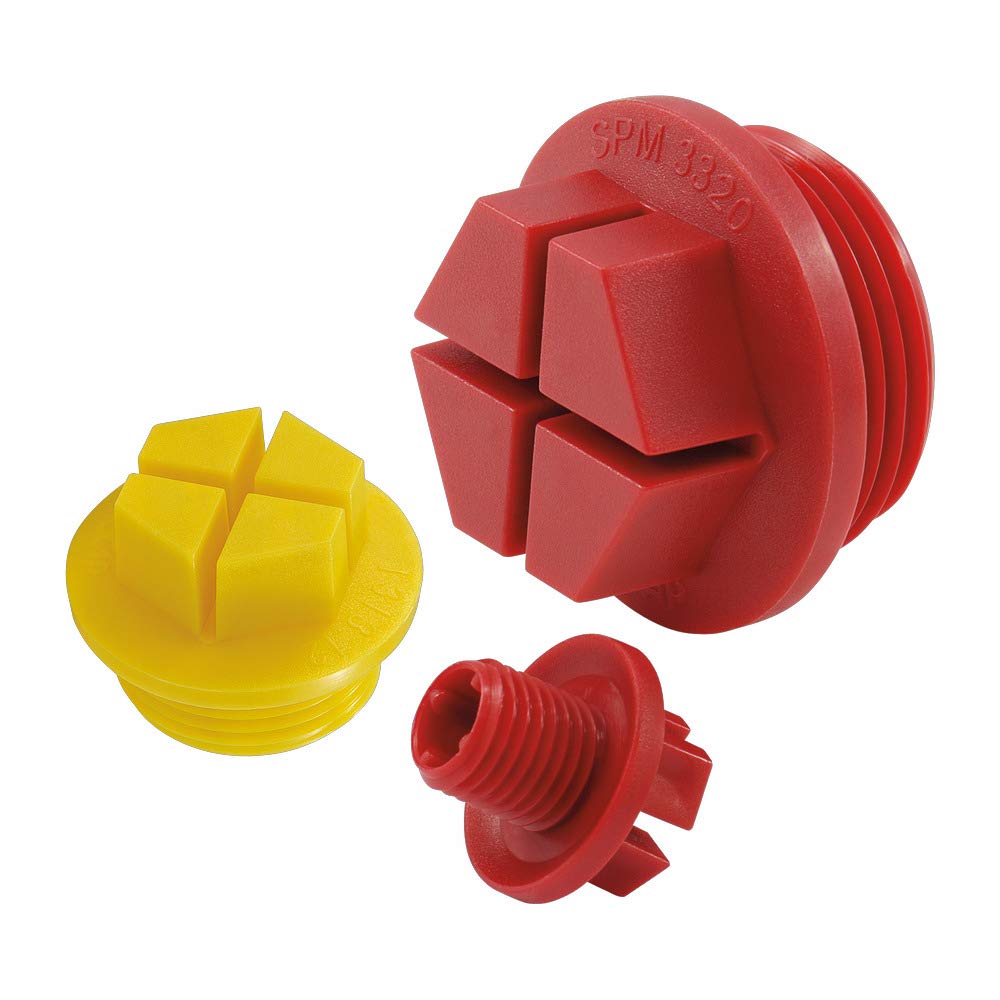 Sealing Plugs for Metric Threads - Red Sealing Plug for M33 X 2.0 Threads, Nylon Yellow W/O-Ring MOCAP SPM3320YW5NO (qty250)