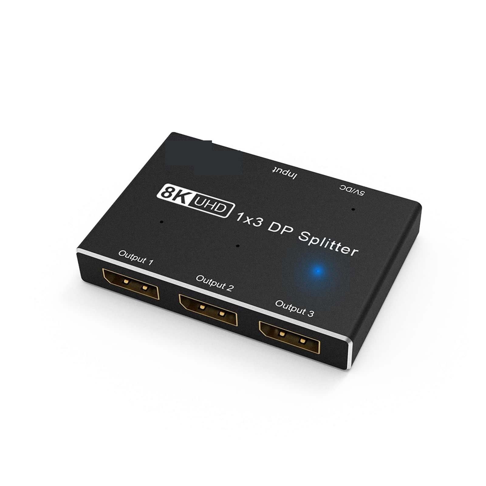 VChics Commutatore Hdmi, Splitter 1 in 3 out 8K@30Hz 4K@144Hz DP 1.4 Triple Splitter MST SST Hub Adattatore 1 * 3 Porta for 3 Ultra HD Display Port Trasmissione Stabile del Segnale Ad Alta Risoluzio