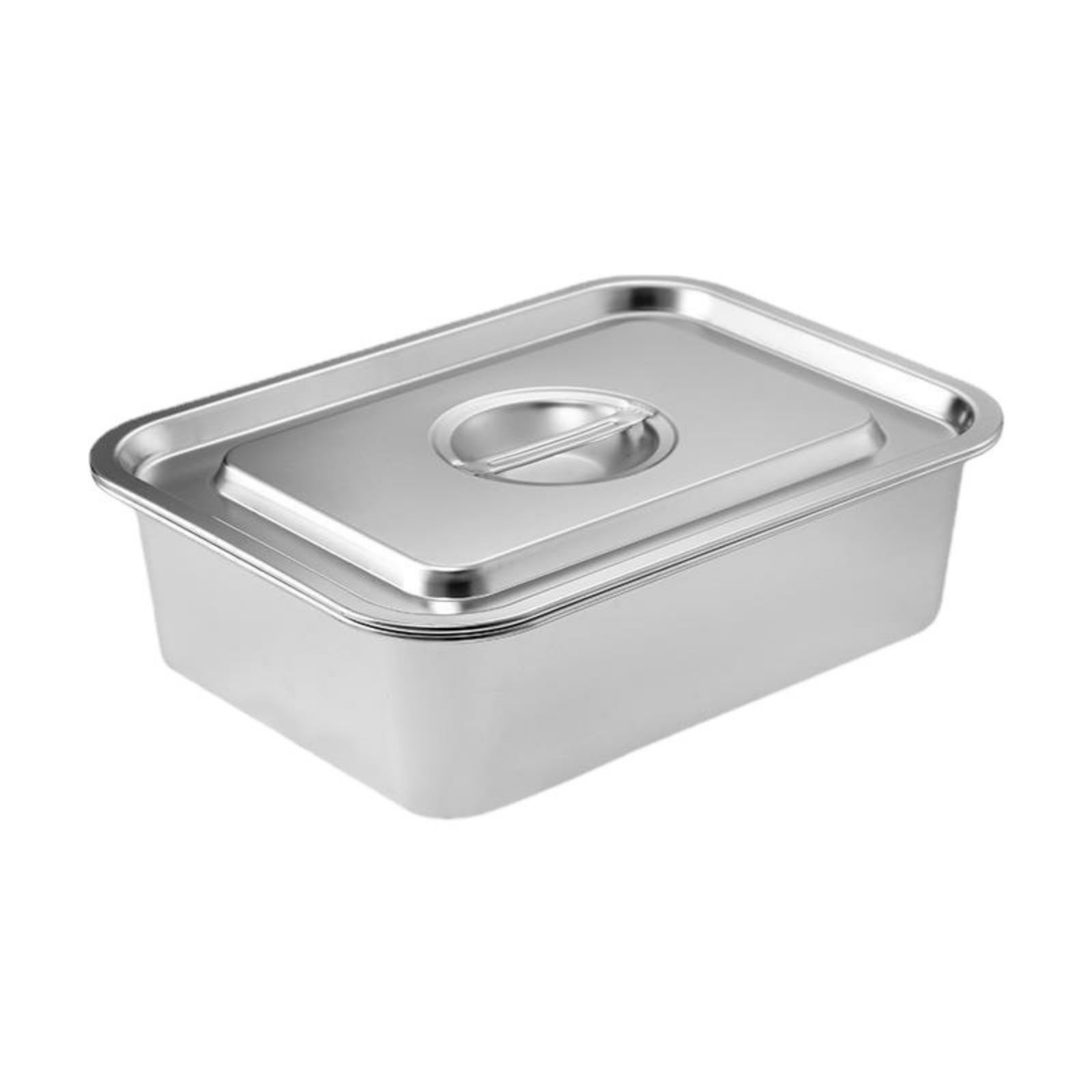 FACAILUO 304 stainless steel flat bottom baking tray with clear lid for even heat distribution and rust-proof cookware
