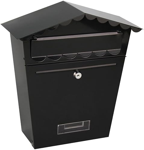 Serenelife Modern Wall Mount Lockable buzón de correoClave de metal galvanizado de exterior Gran CapacidadComercial Casa Rural Caja decorativa de &