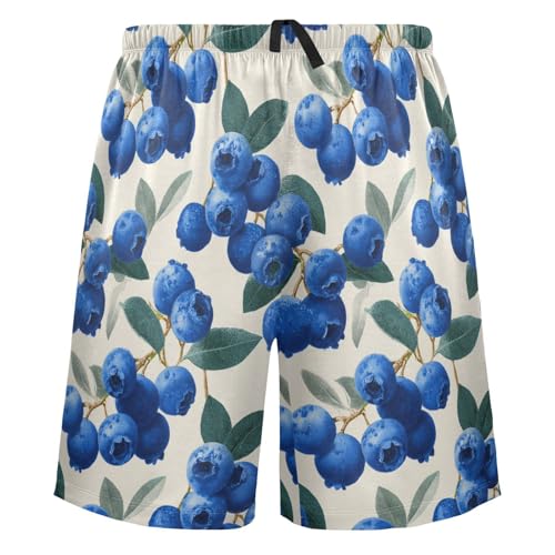 Men's Pajama Shorts Blueberry Berries Sleep Shorts for Men Pj Bottom Lounge Pants with Pockets2