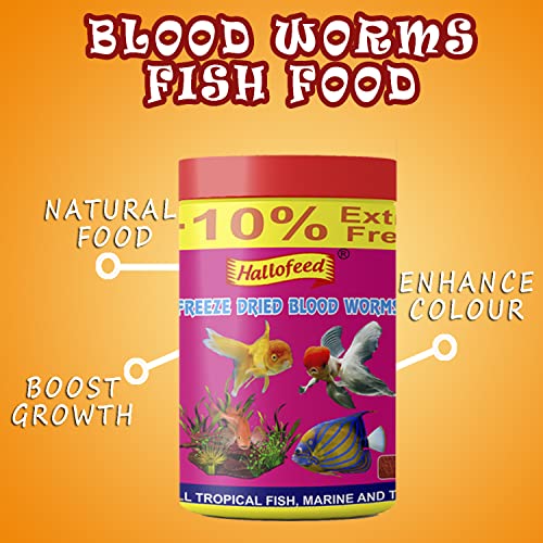 Hallofeed-Bloodworms-And-Tubifex-Worms-Pellets-For-Fish-10Gms-And-12Gms-Combo-Pack-For-All-Life-Stages-Pellet-Fish