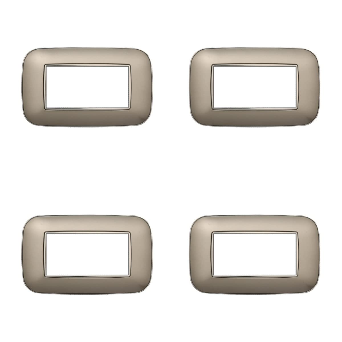 Plaques Bticino Axolute Orbis titane 4 modules pour remplacer vos plaques abîmées