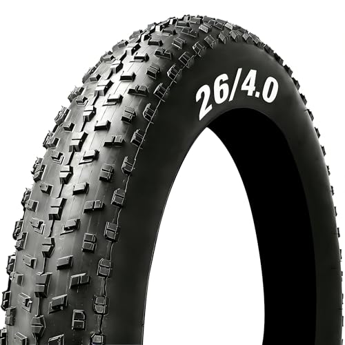 Fat Tire 26x4.0 Inch Replacement Bicycle Tire High-Performance and All-Terrain Folding Electric MTB Electric Bike Fat Tire for Offroad or Trail Riding (26 x 4.0-Black)